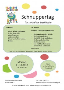 Schnuppertag Plakat